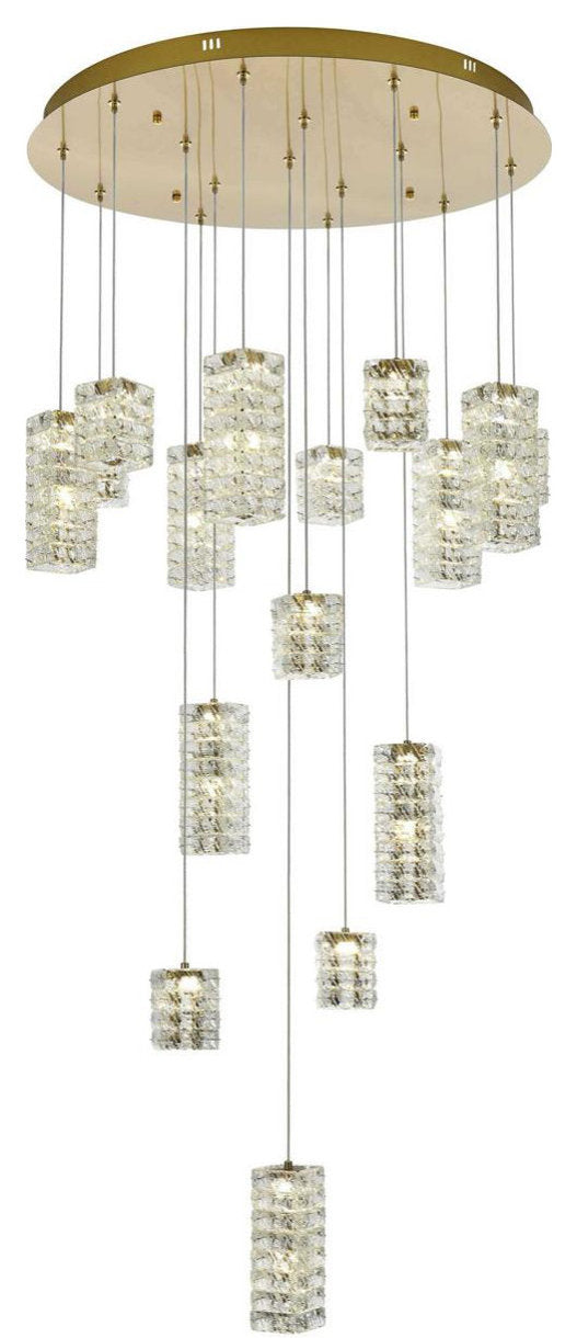 Aston 16 Light Pendant, Satin GoldBy Elegant Furniture & Lighting