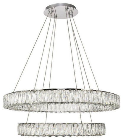 Elegant Lighting Monroe LED Chandelier, Chrome, 12.00By Elegant Furniture & Lighting