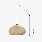 Braided Rattan Swag Pendant Lamp