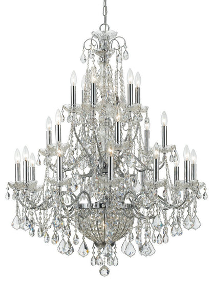 Imperial 26-Light 46" Traditional Chandelier in Polished Chrome with Clear HanBy Crystorama Lighting