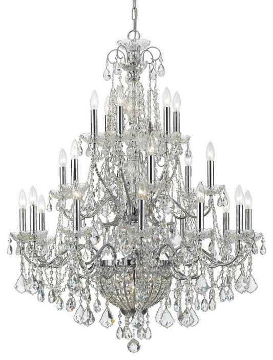 Imperial 26-Light 46" Traditional Chandelier in Polished Chrome with Clear HanBy Crystorama Lighting