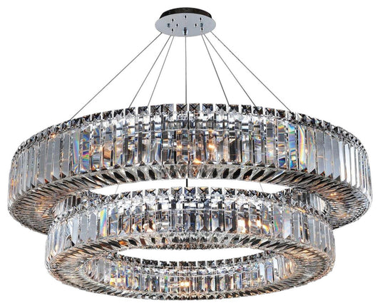 Rondelle 36" Modern Chrome ChandelierBy KALCO LIGHTING