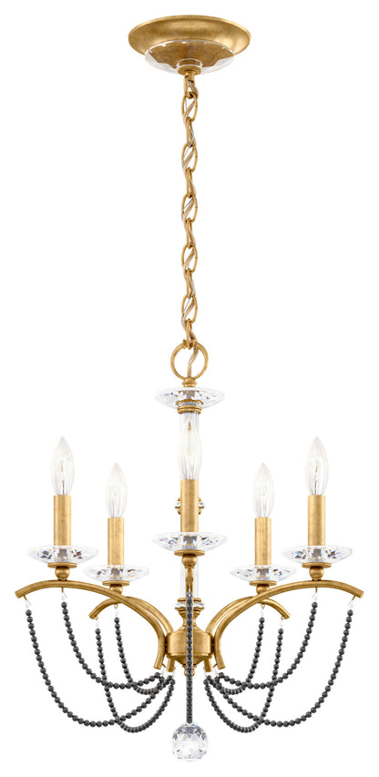 Priscilla 18x22" 5 Light Chandelier, Heirloom Gold, In Dark Gray PearlBy Schonbek