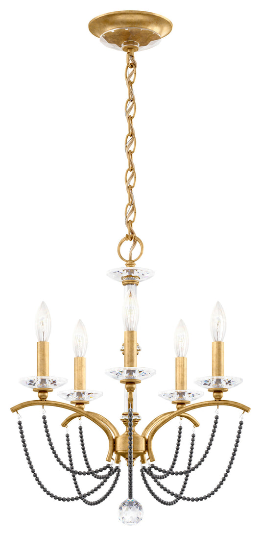 Priscilla 18x22" 5 Light Chandelier, Heirloom Gold, In Dark Gray PearlBy Schonbek