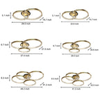 2/3/4 Rings Creative Step Dimming Brushed Gold Modern LED Ceiling Lights