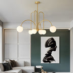 6/8 Lights Iron Glass Creative Nordic Chandelier Ceiling Light Fixture