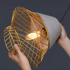 Cement Iron Cage Retro Industrial Pendant Light Kitchen Island Lighting