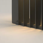 Black Square Pier-Mount Outdoor Post Light Garden Wired Solar Pillar Light