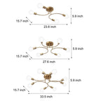 4/6/8-Light Curved Arms White Shade Modern Ceiling Light Fixture