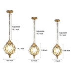 1-Light Tea Glass Globe Outdoor Pendant Lights Outside Haning Lantern Chandelier