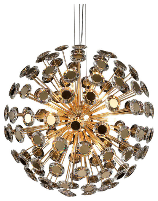 Pendant 18-Light Round Crystal Chandelier - GoldBy Michael Amini