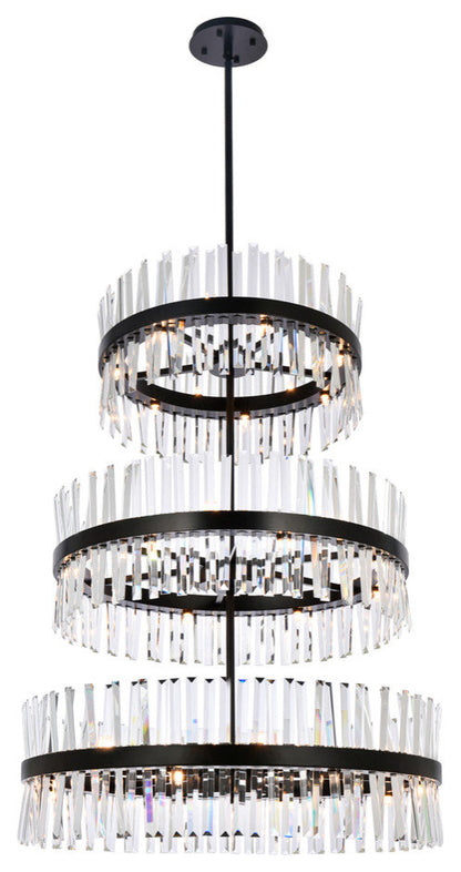 Elegant Lighting 36" 3 Tiers Crystal Round Chandelier LightBy Elegant Furniture & Lighting