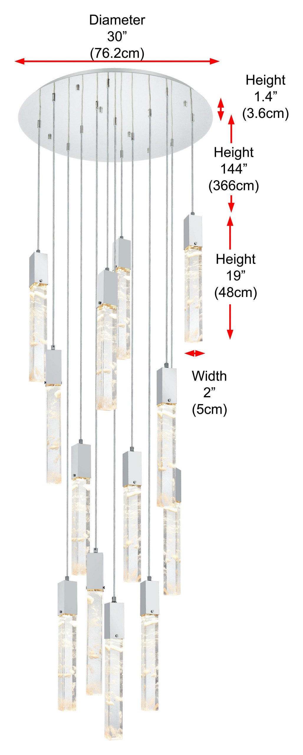 Home Living 30" Chandelier, ChromeBy Home Living