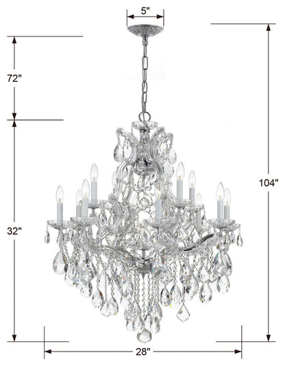 Crystorama Lighting Group 4413-CL-S Maria Theresa 13 Light 28"W - GoldBy Crystorama Lighting