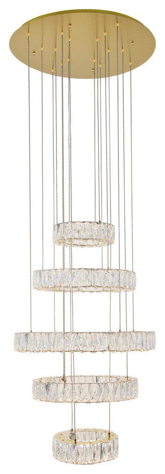 Mali Integrated LED Chip Light Gold Chandelier Clear Royal Cut CrystalBy Home Living