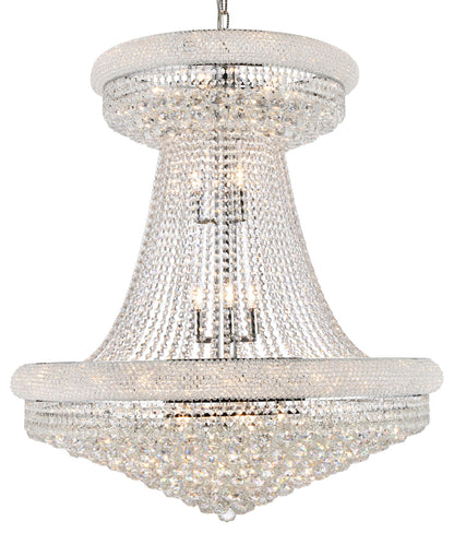 Elegant Lighting V1800G36S/RC Primo 28 Light 36"W Crystal Empire - ChromeBy Elegant Furniture & Lighting