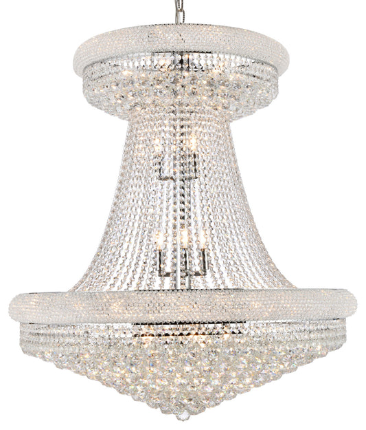 Elegant Lighting V1800G36S/RC Primo 28 Light 36"W Crystal Empire - ChromeBy Elegant Furniture & Lighting