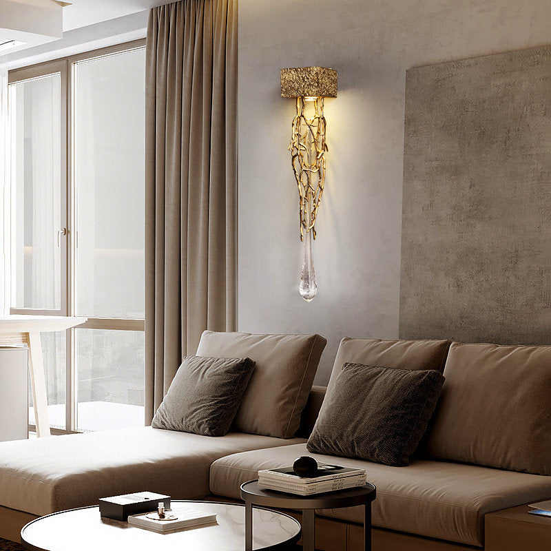 Jumilla | Creative LED Crystal Copper Wall Lamp, Copper, Cool LightBy Miron Demid LLC