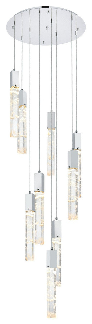 Aurora Nine Light Chandelier in Chrome And ClearBy Elegant Furniture & Lighting