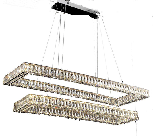 Beautiful Things Lighting Double Rectangle LED Crystal Chandelier BTL008By Beautiful Things Lighting