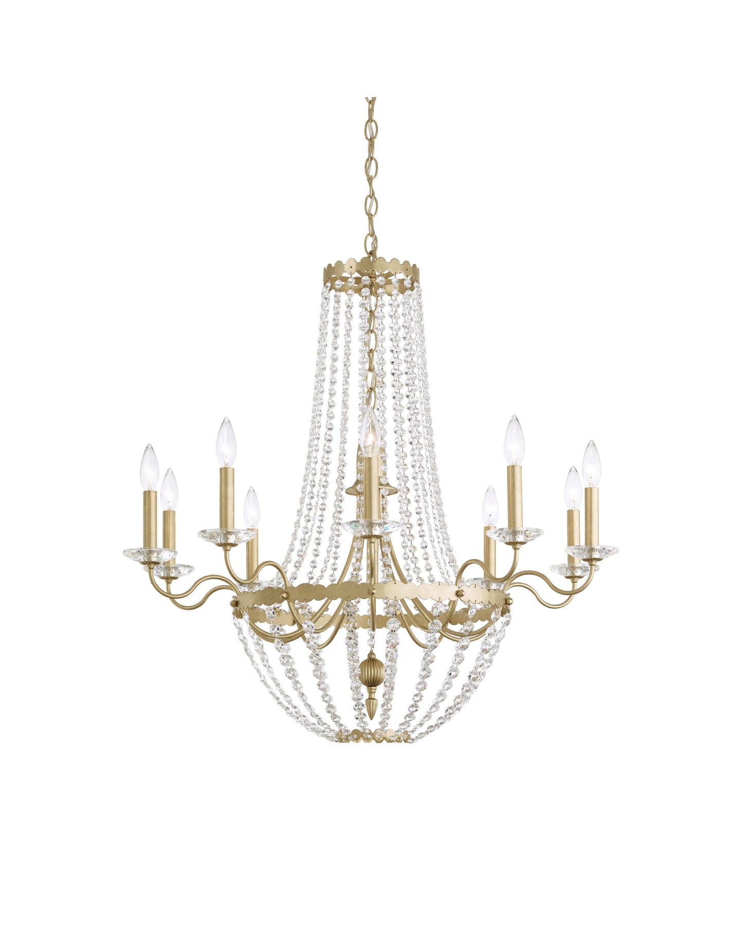 Schonbek Er1018N-44H 10 Light Crystal Chandelier, Heirloom SilverBy Schonbek