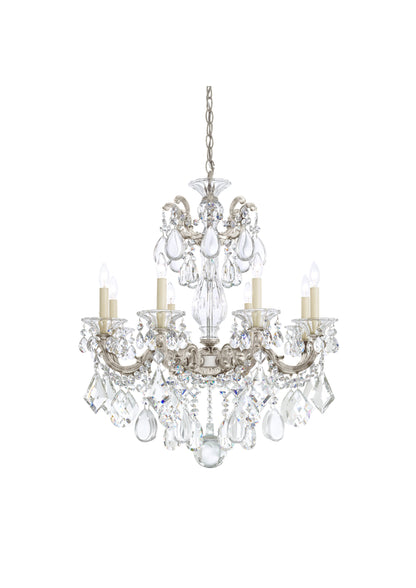 La Scala 8-Light Chandelier in Antique Silver With Clear Heritage CrystalBy Schonbek