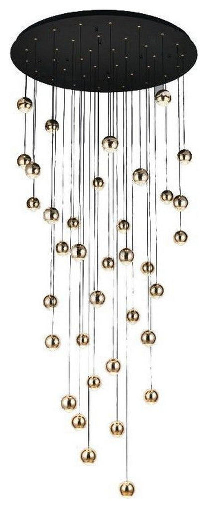 MIRODEMI? Laigueglia | Crystal LED Chandelier with Hanging Balls, Gold, 36 Lights, Warm Light, DimmableBy Miron Demid LLC