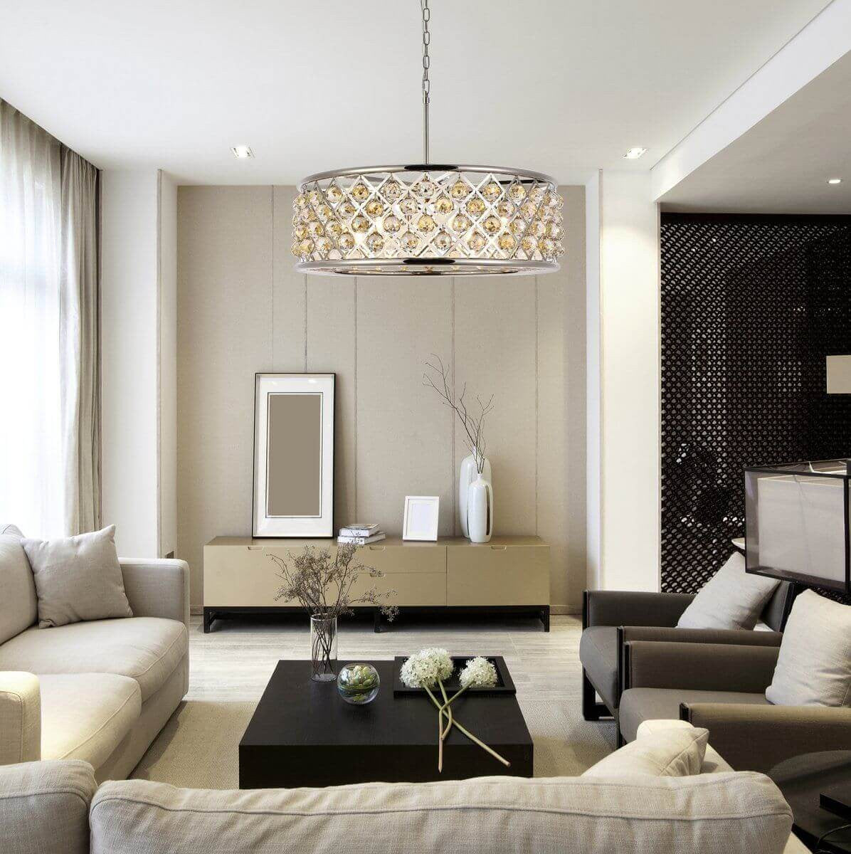 Elegant Lighting Madison 8 Light 32" Crystal Chandelier, Polished NickelBy Elegant Furniture & Lighting