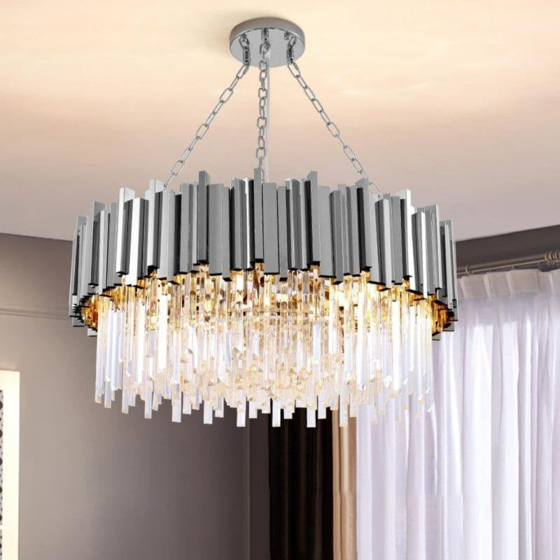 Gio Crystal Chandelier, Polished Chrome, Diameter 40"By MORSALE