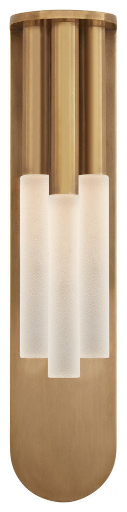 Rousseau Wall Sconce, LED, Antique Burnished Brass, Etched Crystal, 20"HBy Visual Comfort