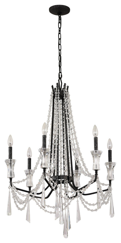 Varaluz 270C06 Barcelona 6 Light 27"W Crystal Chandelier - Transcend SilverBy Varaluz