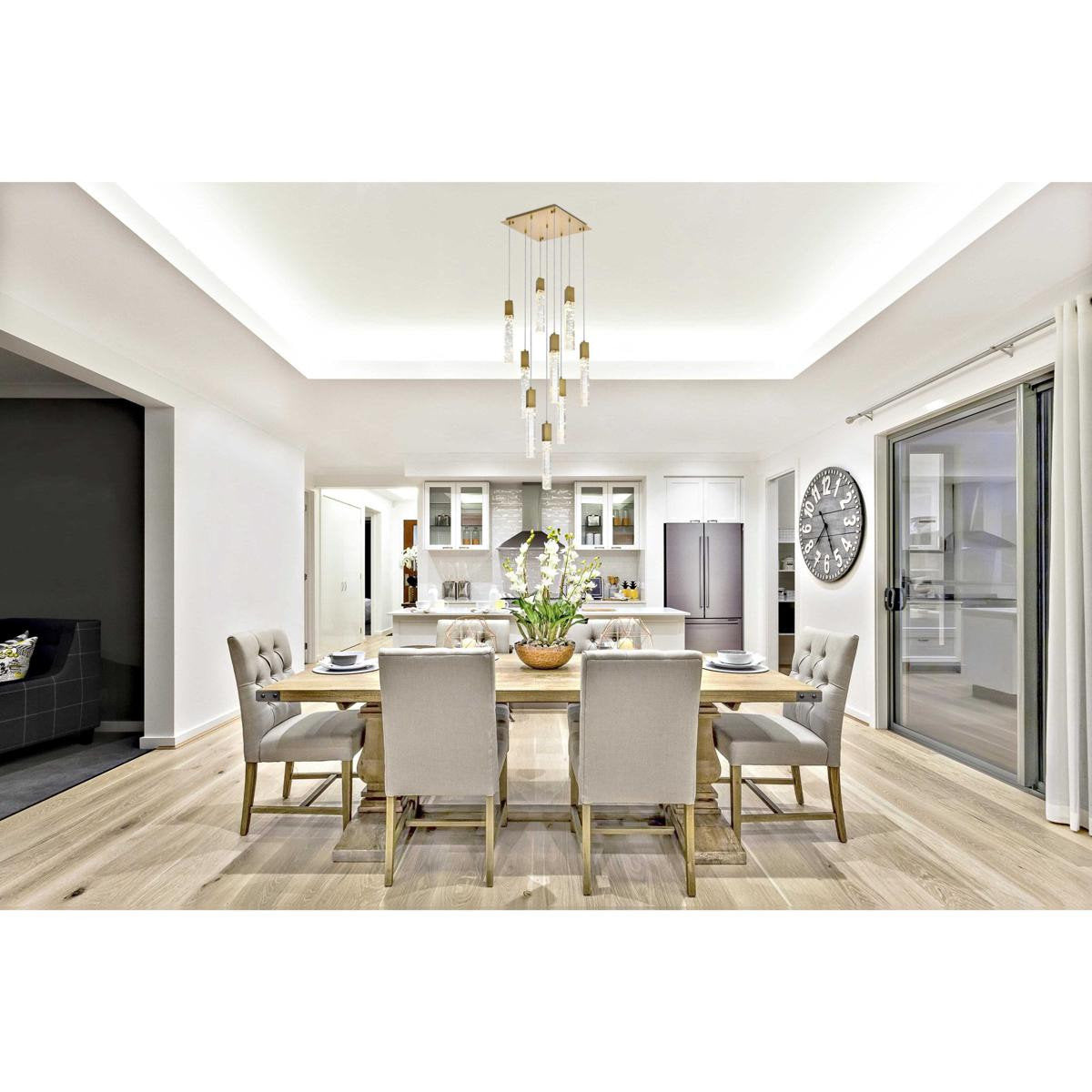 Aurora 9 Light Pendant, Satin GoldBy Elegant Furniture & Lighting