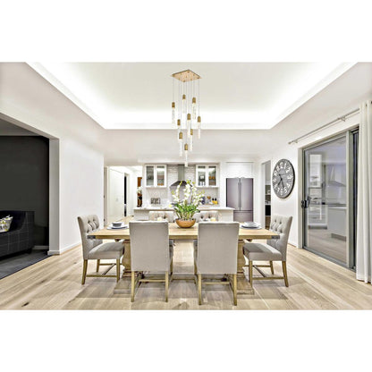 Aurora 9 Light Pendant, Satin GoldBy Elegant Furniture & Lighting