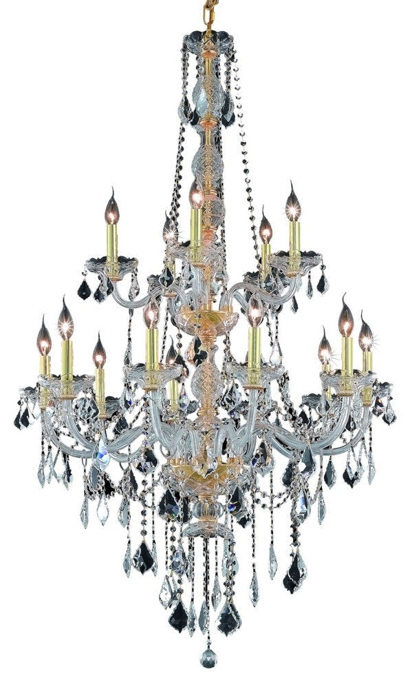 Elegant Verona 15-Light Gold Chandelier Clear Royal Cut CrystalBy Elegant Furniture & Lighting