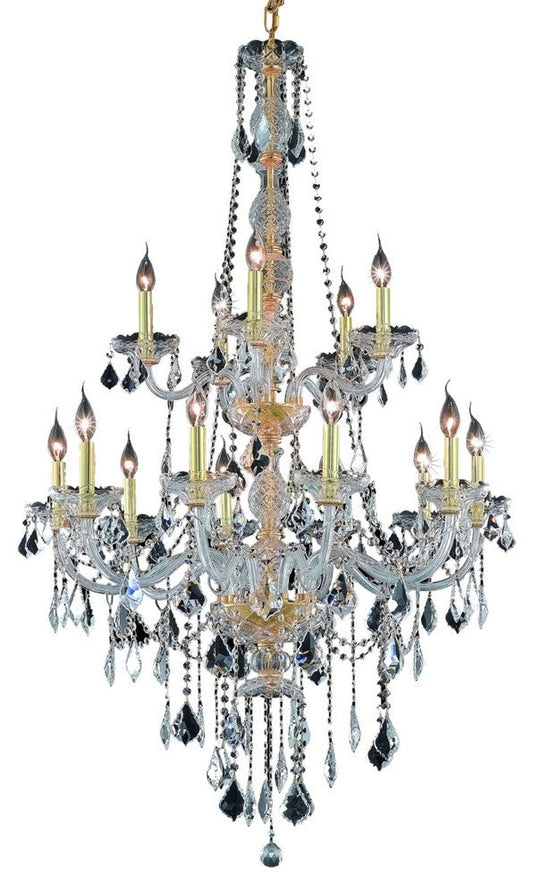 Elegant Verona 15-Light Gold Chandelier Clear Royal Cut CrystalBy Elegant Furniture & Lighting