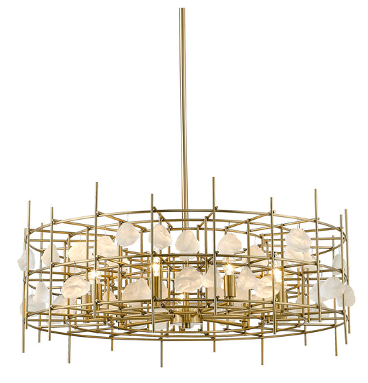 Z-Lite 4007-32 Garroway 9 Light 32"W Crystal Drum Chandelier - Aged BrassBy Z-LIte