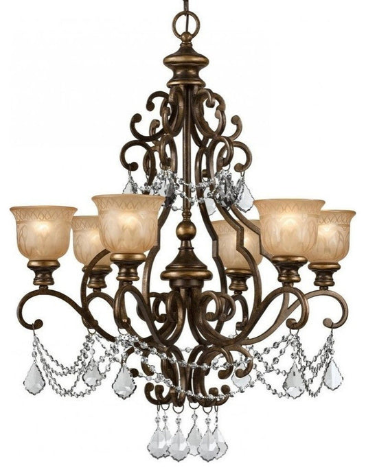Norwalk 6 Light Clear Spectra Crystal ChandelierBy Crystorama Lighting