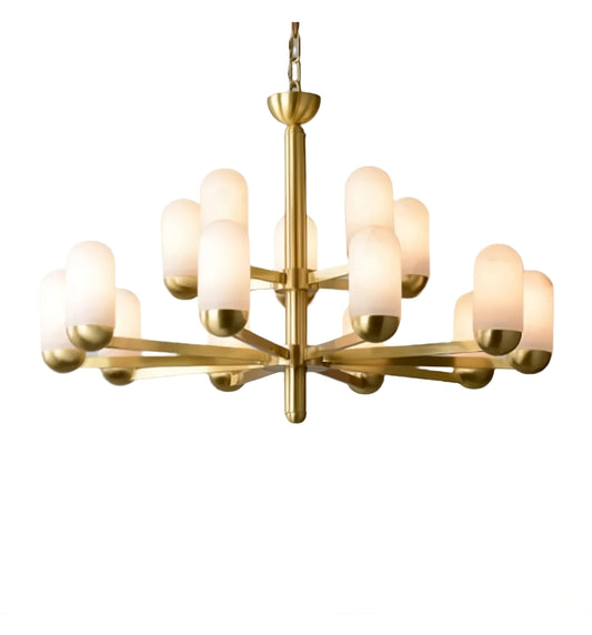 Moonshade Natural Marble Multi Light Chandelier, 15 LightsBy Morsale.com