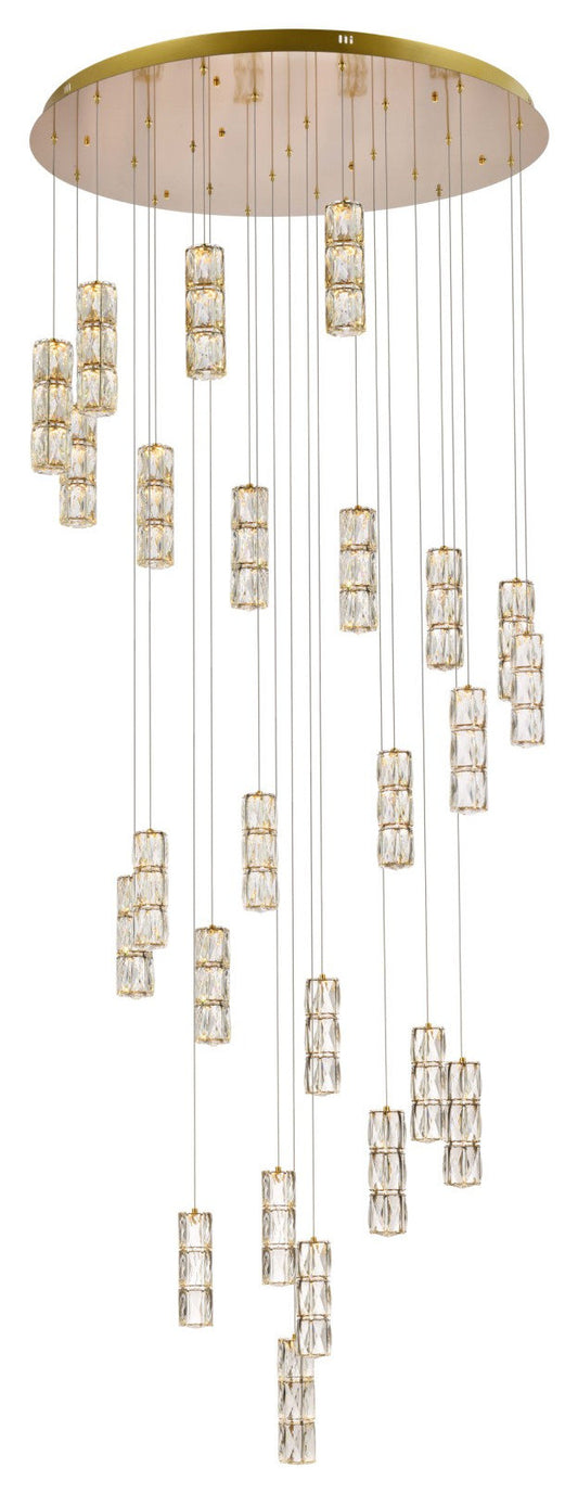 Elegant Lighting 3500D42 Polaris 25 Light 42"W LED Crystal - GoldBy Elegant Furniture & Lighting