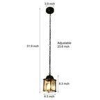 Small Square Waterproof Glass Black Modern Outdoor Pendant Lights