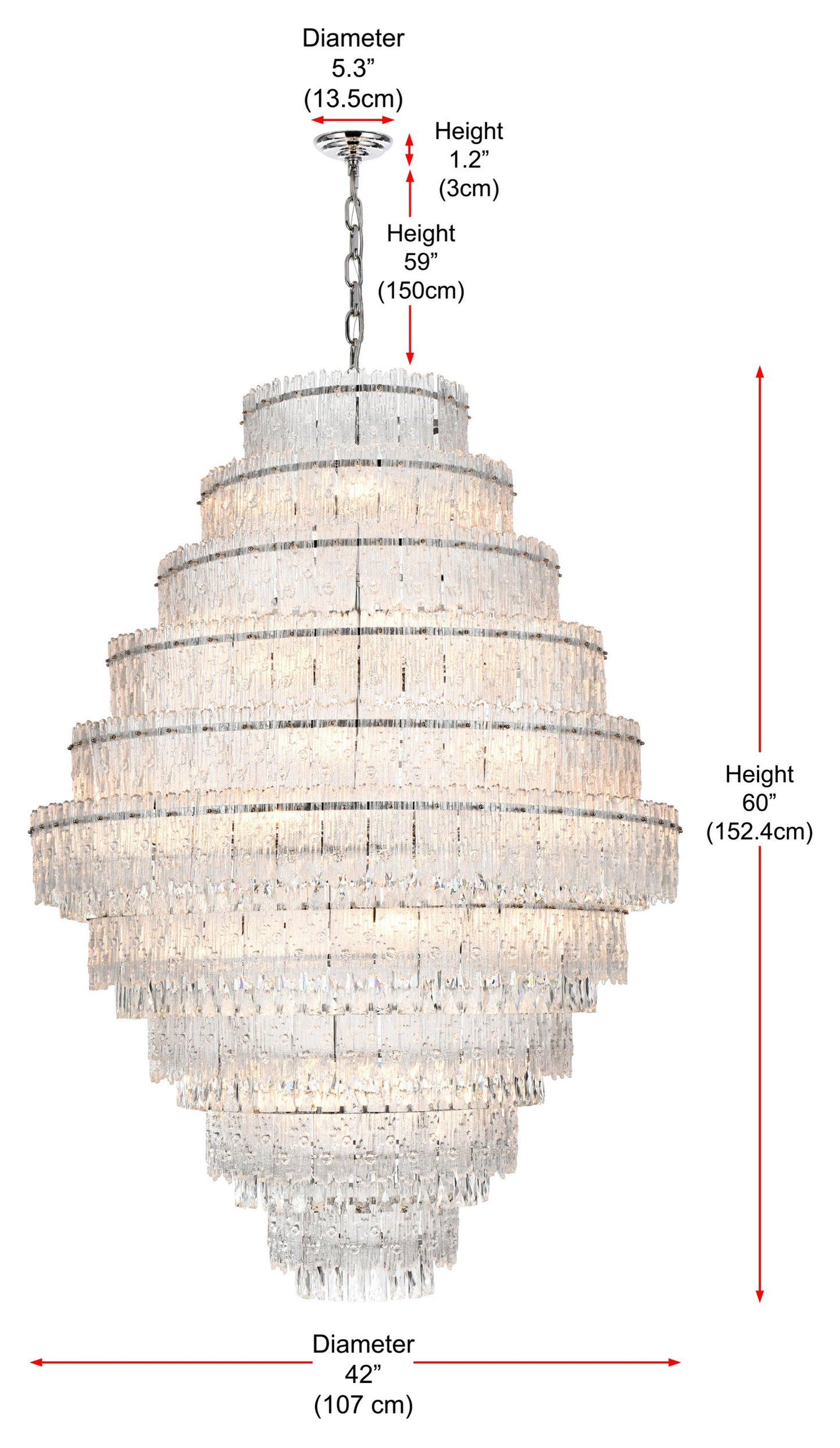 Home Living 42" Chandelier, ChromeBy Home Living
