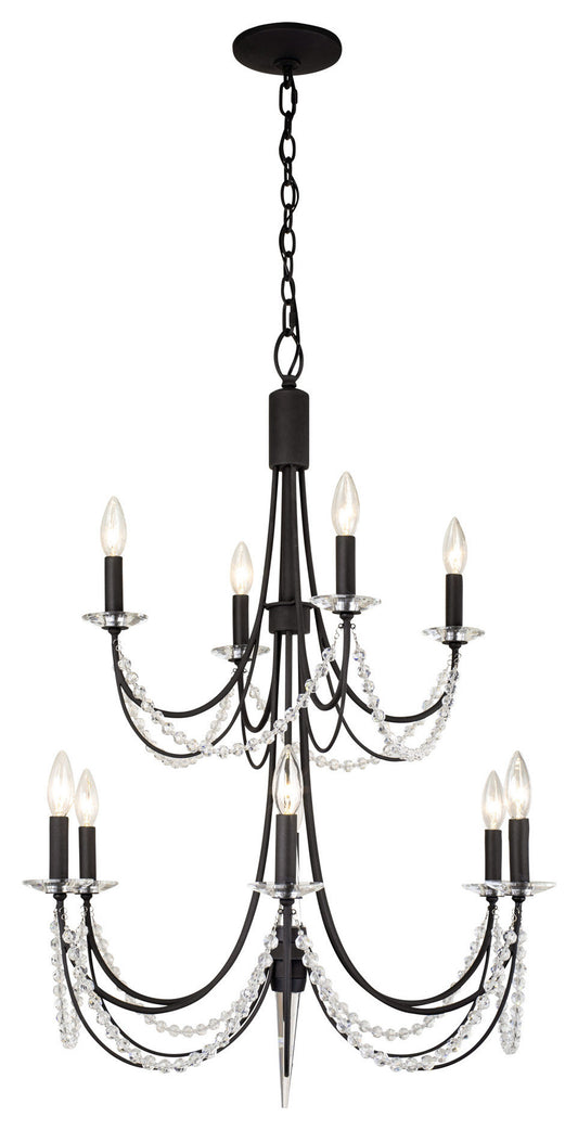 .-     Brentwood 10-Lt 2-Tier Chandelier - Carbon BlackBy Varaluz