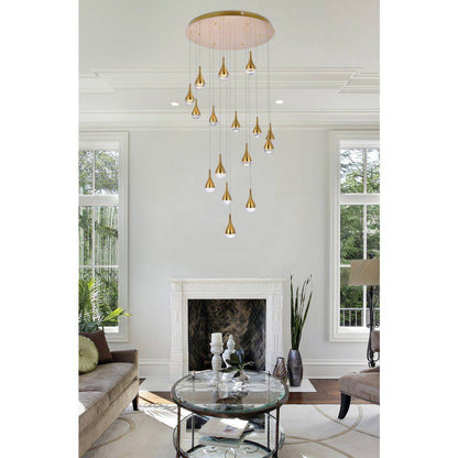 Amherst 16 Light Chandelier, Satin GoldBy Elegant Furniture & Lighting