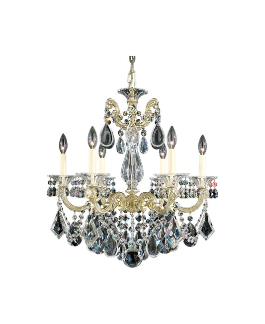 La Scala 6-Light Chandelier in Antique Silver With Clear Heritage CrystalBy Schonbek