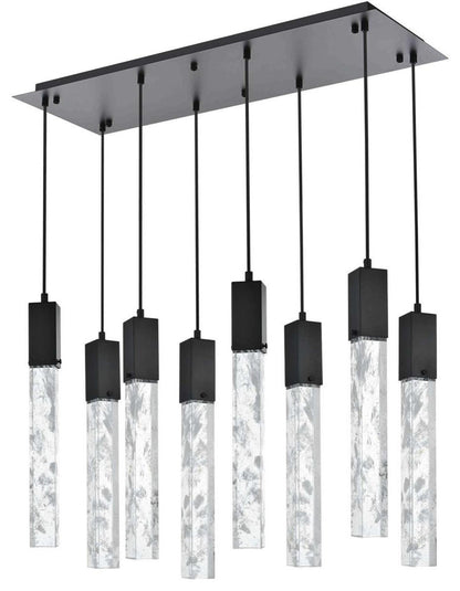 Aurora 8 Light Pendant, BlackBy Elegant Furniture & Lighting