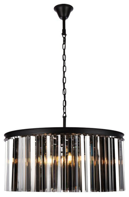 Elegant Lighting 1208D31-SS/RC Sydney 8 Light 32"W Crystal Drum - PolishedBy Elegant Furniture & Lighting