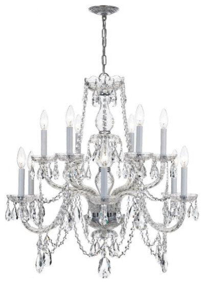 Crystal 12-Light 2-Tier Chandelier in Classic Style, 31"Wx26"HBy Crystorama Lighting