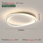 Round Master Bedroom Lamp | Nordic LED Ceiling Light for Modern Living Rooms