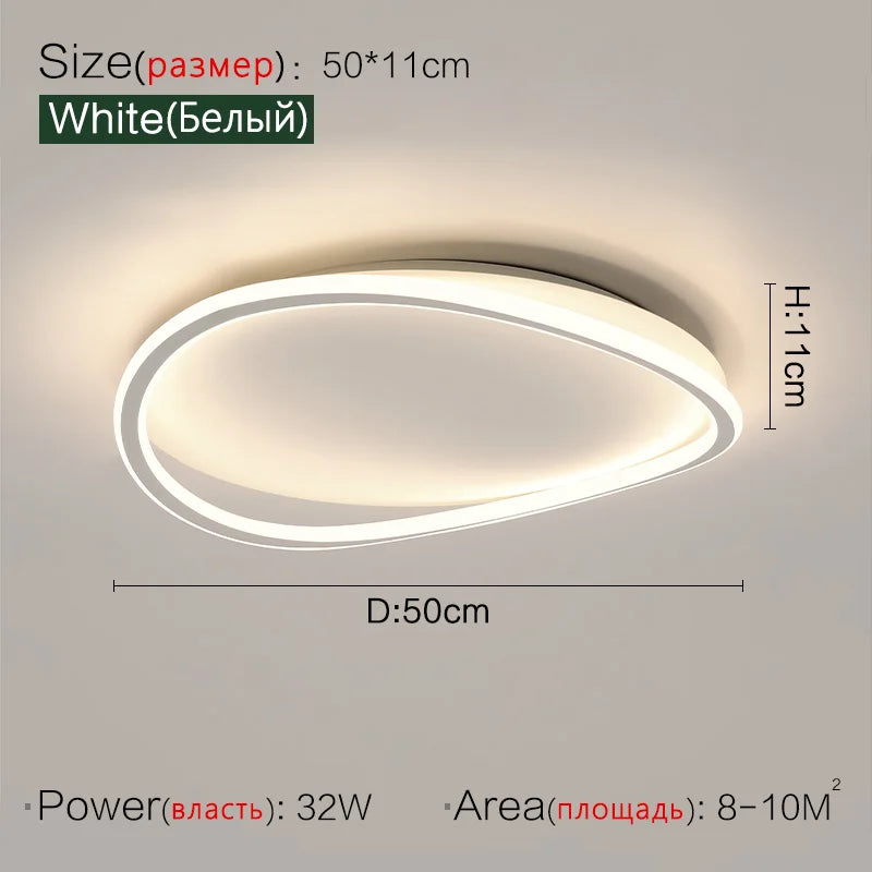 Round Master Bedroom Lamp | Nordic LED Ceiling Light for Modern Living Rooms