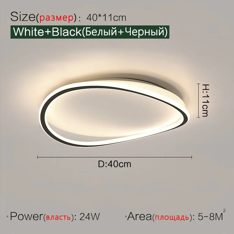 Round Master Bedroom Lamp | Nordic LED Ceiling Light for Modern Living Rooms